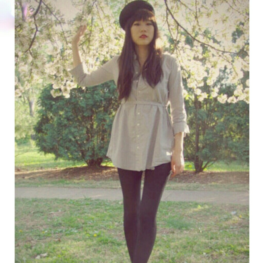 American Apparel Grey Oxford Shirt Dress